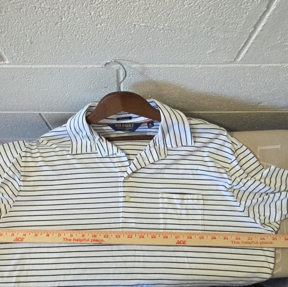 Ralph Lauren Polo Shirt Mens XL White Striped Casual Golf Rugby Knit Preppy - Picture 8 of 8